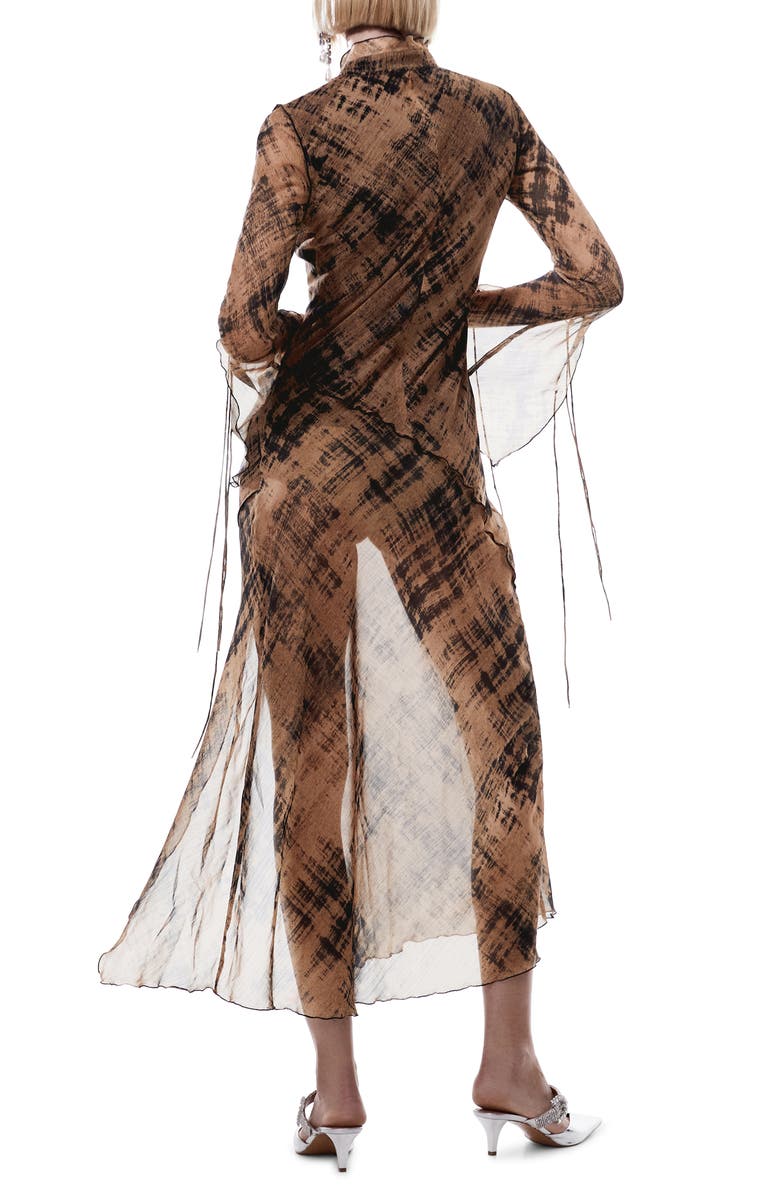 MANGO Print Long Sleeve Maxi Dress, Alternate, color, 