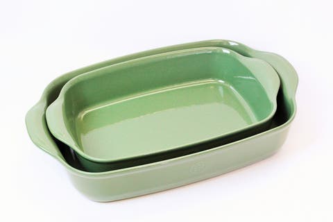 Rectangle Baking Dish, Set of 2, 14" x 9" and 16.5" X 10.5", Sage