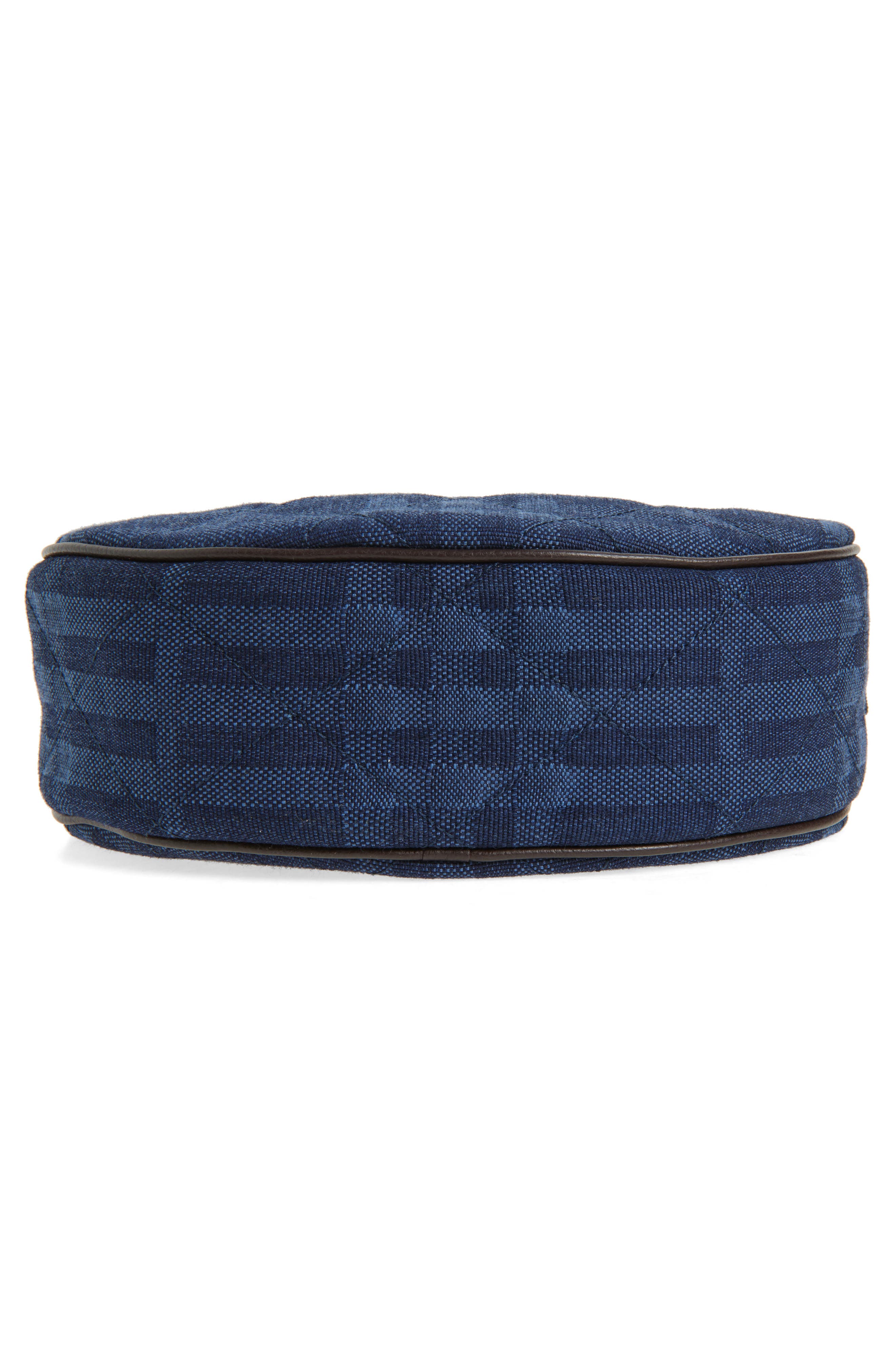 Burberry Horseshoe Denim Crossbody Bag, Alternate, color, Blue