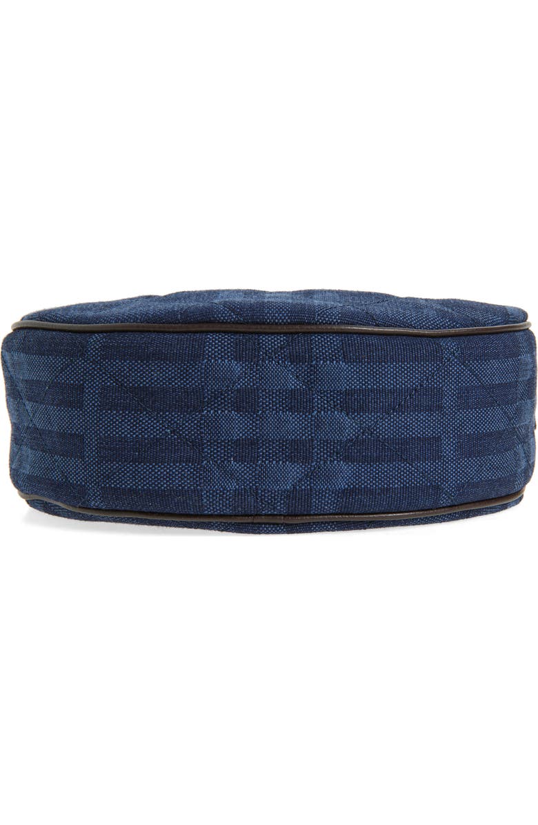 Burberry Horseshoe Denim Crossbody Bag, Alternate, color, Blue