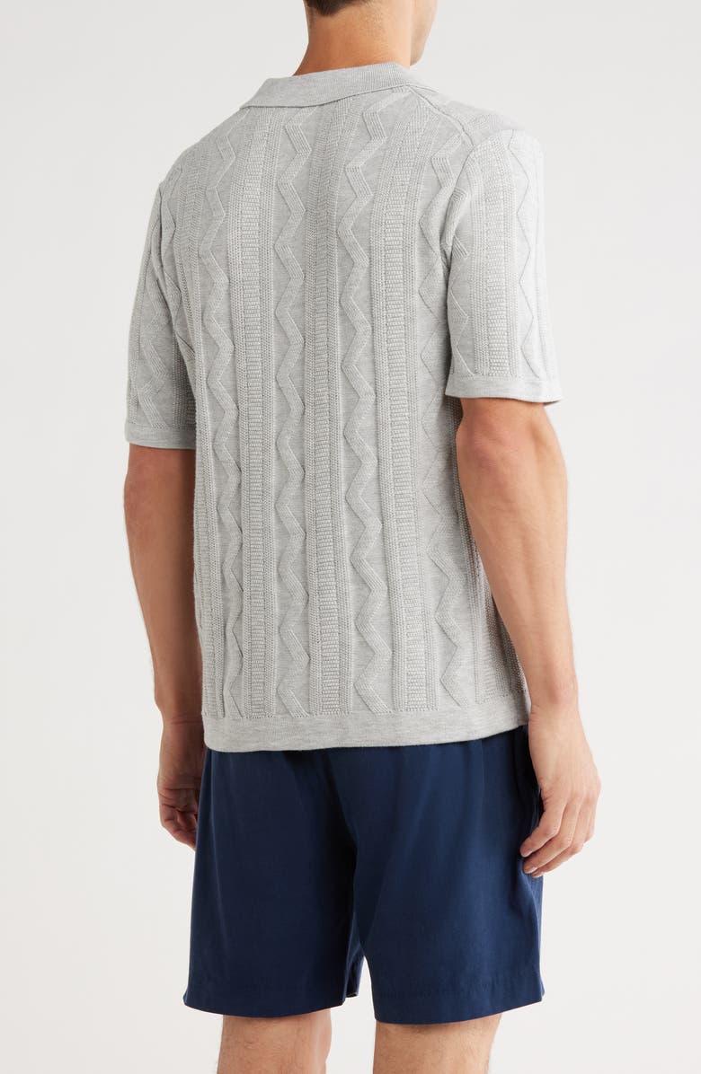 Elie Tahari Textured Camp Shirt, Alternate, color, Grey Heather