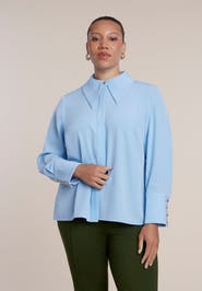 ELOQUII Pointed Collar Button Up Shirt