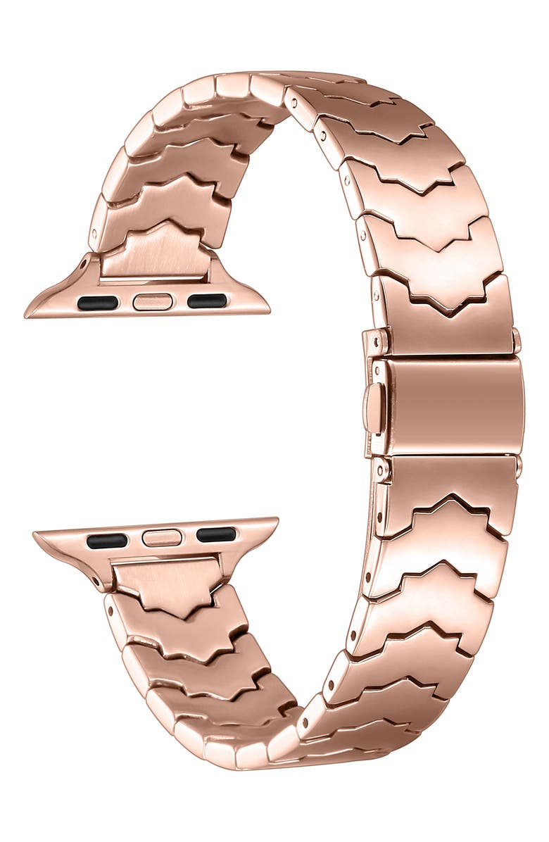 The Posh Tech Iris Stainless Steel Apple Watch<sup>®</sup> Watchband, Alternate, color, Rose Gold
