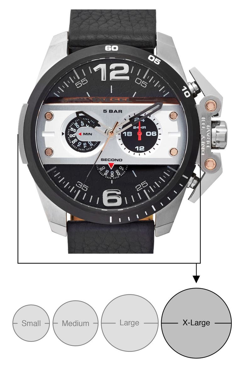 'Ironside' Chronograph Watch, 48mm, Alternate, color, BLACK/ SILVER