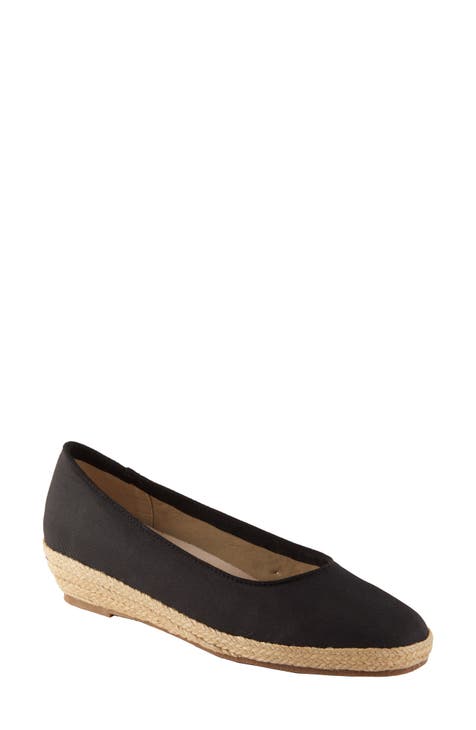 David Tate Nelly Slip on Black Nubuck Leather Espadrilles Slingback Flats Size 9 outlets