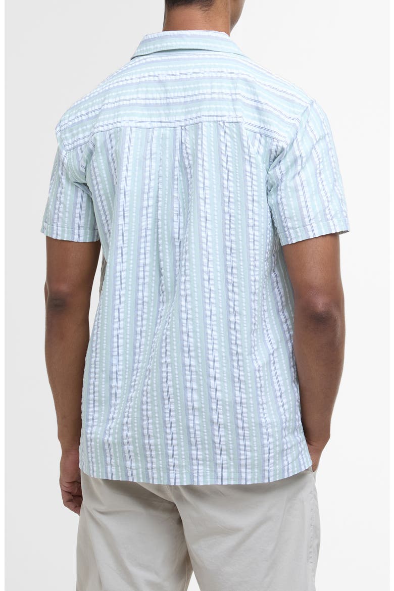 Beechcroft Stripe Cotton Seersucker Camp Shirt, Alternate, color, PALE APPLE