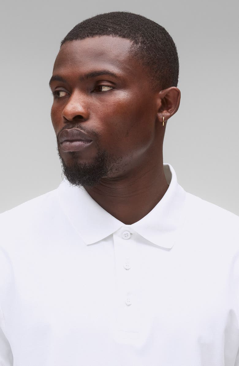 Reigning Champ Playoff Tech Piqué Polo, Alternate, color, White