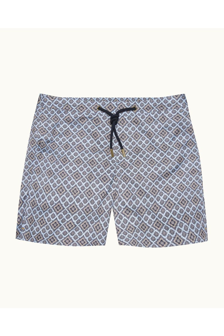 Bulldog Drawcord Mid Length Swim Shorts, Main, color, Wave Blue