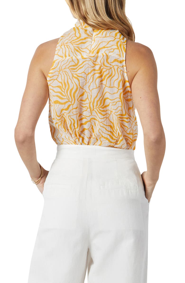 Joie Maraloma Vine Print Twist Neck Sleeveless Cotton Blouse, Alternate, color, 