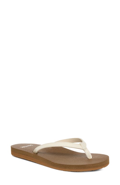 Sanuk Yoga Joy Ii Flip Flop In White