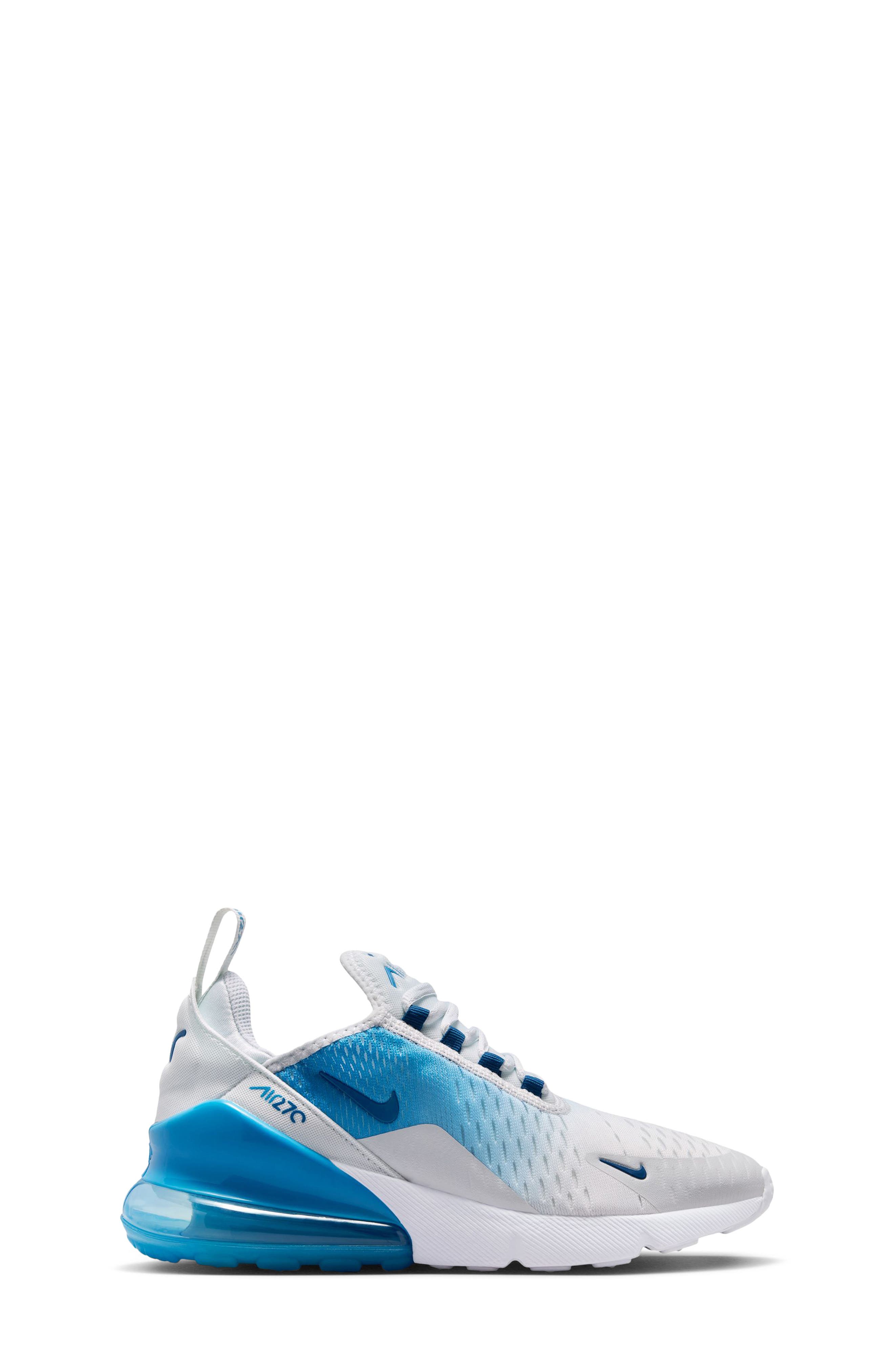 Kids' Air Max 270 Sneaker, Alternate, color, OFF WHITE/ COURT BLUE