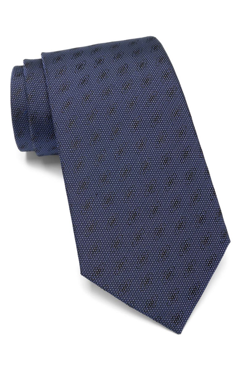 Duchamp Textured Solid Silk Tie, Main, color,