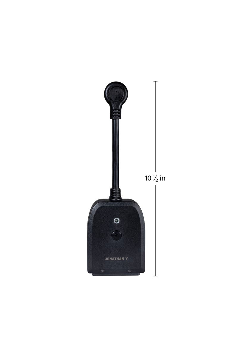 JONATHAN Y Outdoor Smart Dual Plug - WiFi Remote App Control for Outdoor Lights & Holiday Decor; Compatible with Alexa and Google Home Assistant, No Hub Required, Alternate, color, Black