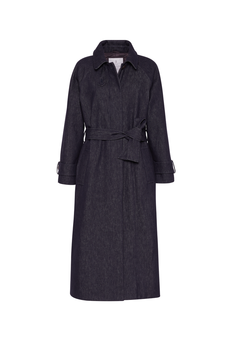 Denim trench coat, Main, color, Denim