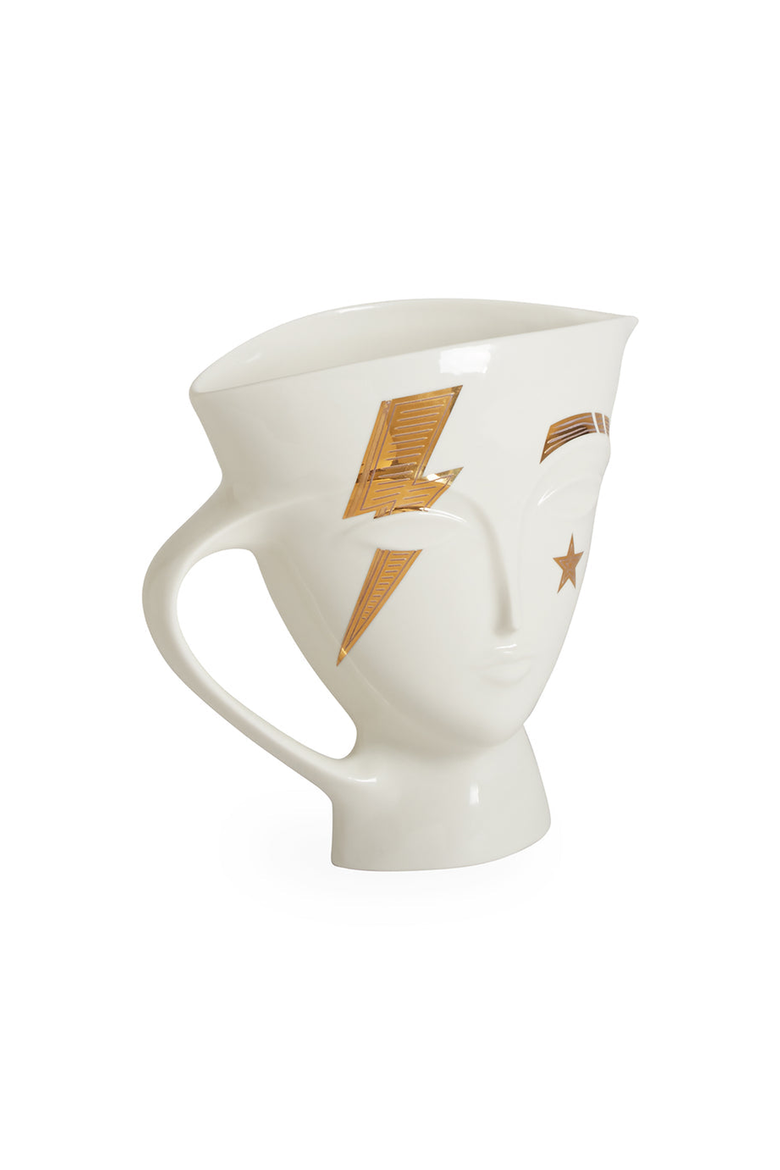 Gilded Giuliette Pitcher, Alternate, color, White / Gold