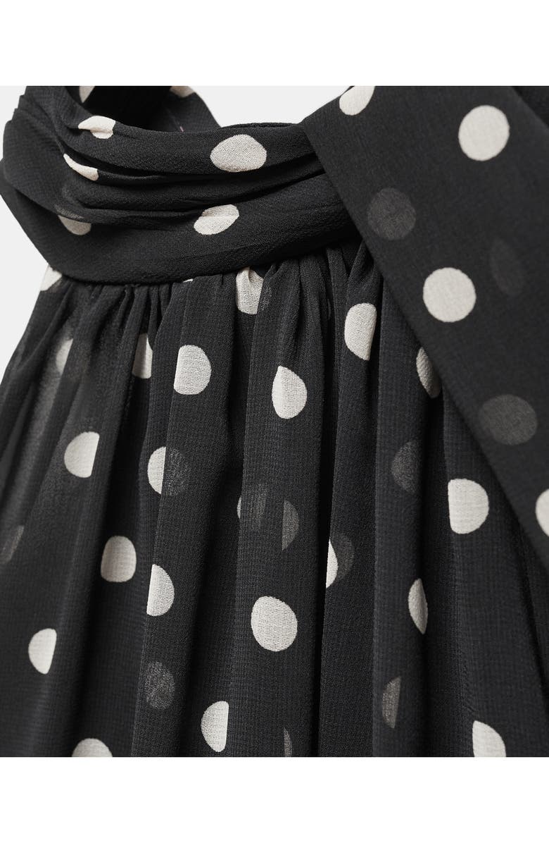 MANGO Adela Polka Dot One-Shoulder Chiffon Top, Alternate, color, 