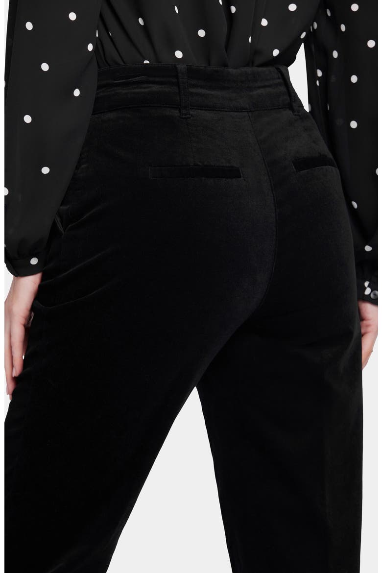 Straight Leg Velveteen Trouser Pants, Alternate, color, BLACK
