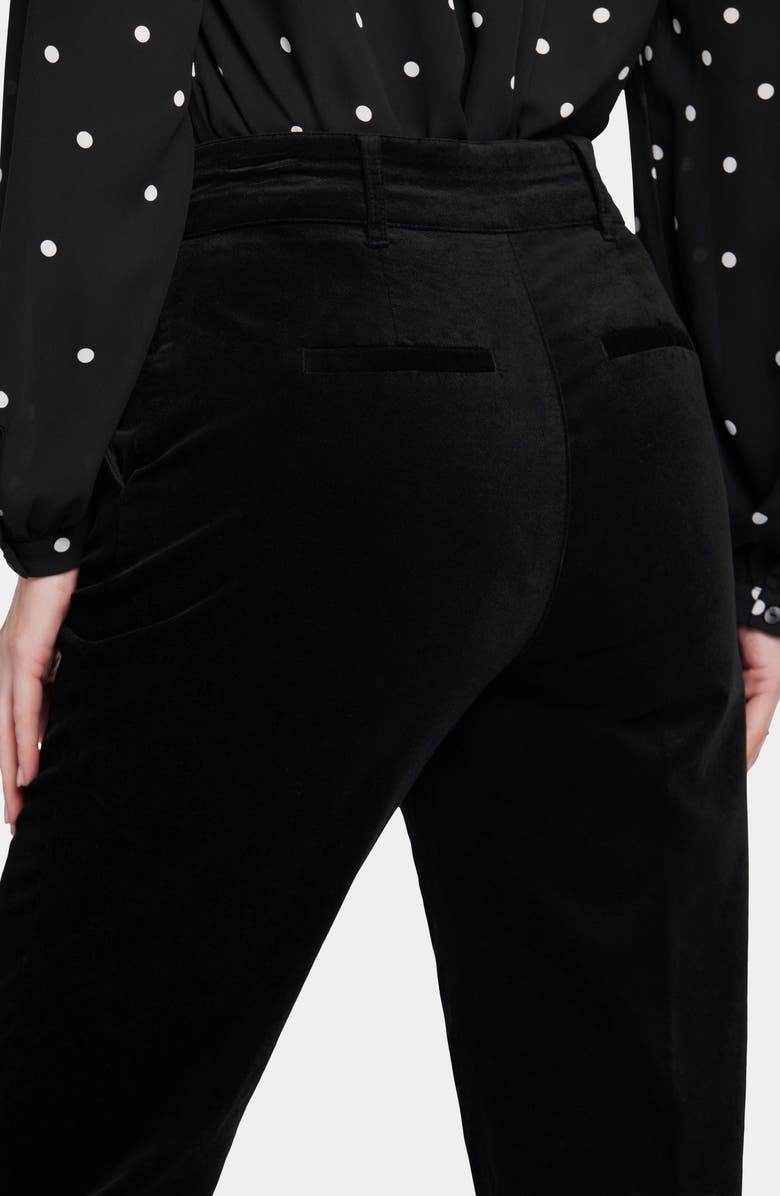 NYDJ Straight Leg Velveteen Trouser Pants, Alternate, color, Black