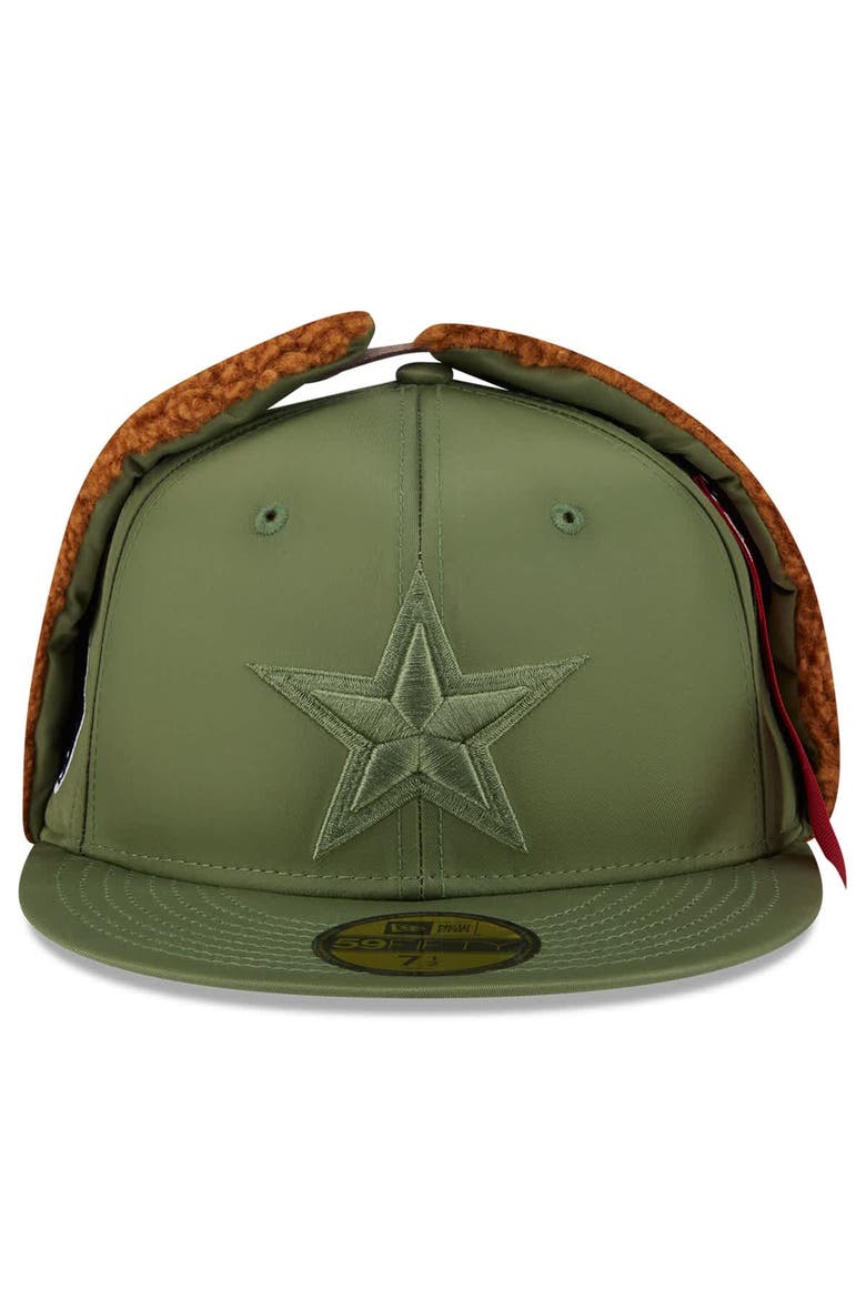 Men's New Era x Alpha Industries  Olive Dallas Cowboys Dog Ears 59FIFTY Fitted Hat, Alternate, color, Olive