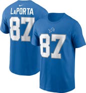 Nike Men's Nike Sam LaPorta Blue Detroit Lions Name & Number T-Shirt