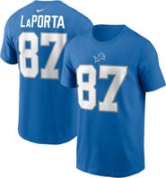 Nike Men's Nike Sam LaPorta Blue Detroit Lions Name & Number T-Shirt