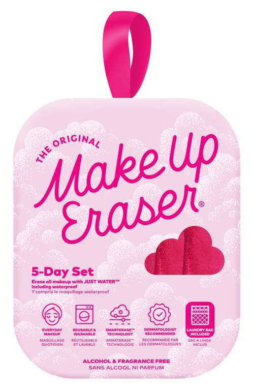 The Original Makeup Eraser Pink 5-day Makeup Eraser Set With Laundry Bag In Pink