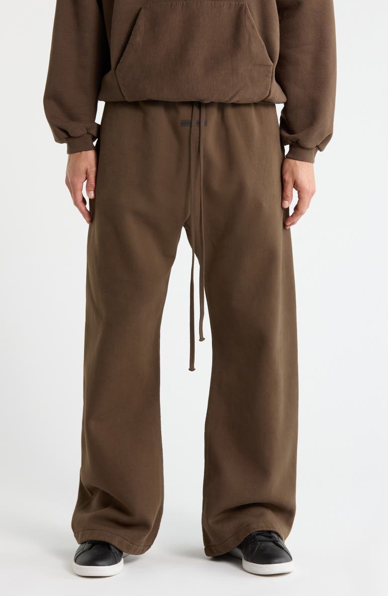 Fear of God Essentials Cotton Fleece Flare Sweatpants, Main, color, Brown
