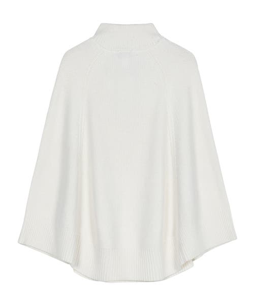 Echo Texture Knit Cape In White
