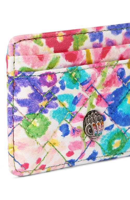 Kurt Geiger London Kensington Floral Couture Leather Card Holder In Floral Multi
