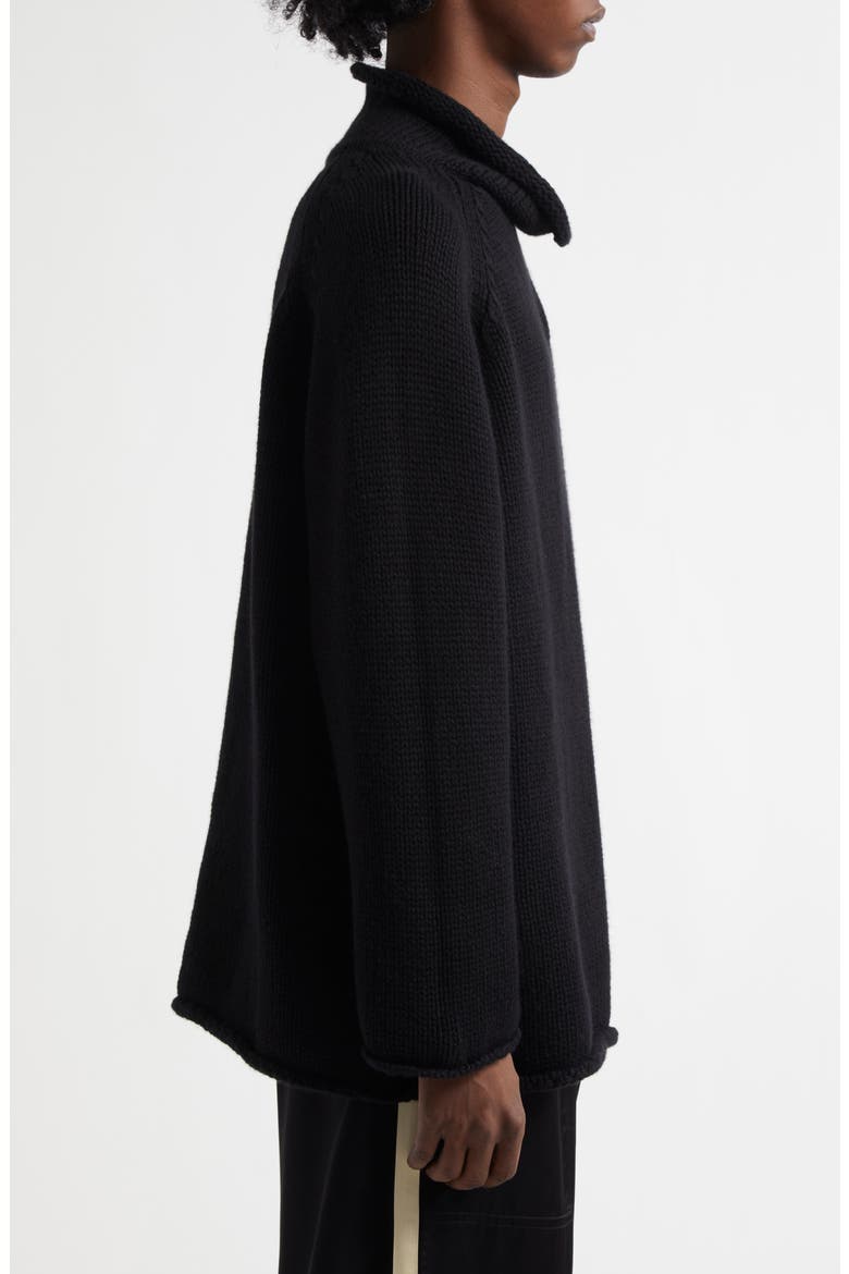 Cashmere Funnel Neck Sweater, Alternate, color, BLACK