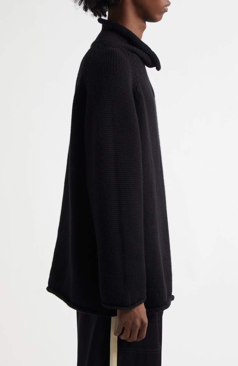 Bode Cashmere Funnel Neck Sweater, Alternate, color, Black