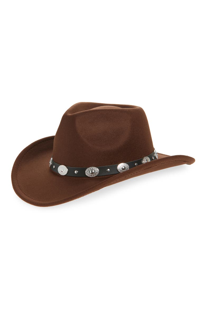 Embellished Western Cowboy Hat, Main, color, DARK BROWN