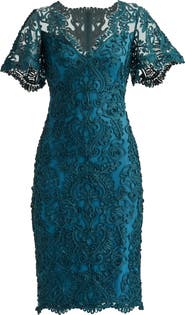 Tadashi Shoji Ribbon Lace Cocktail Dress