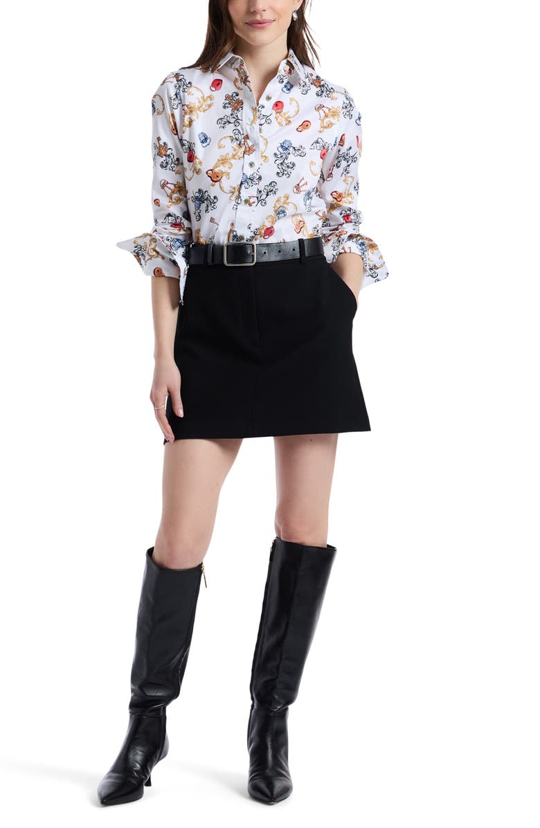 Robert Graham Priscilla Long Sleeve Woven Shirt, Alternate, color, White Multi