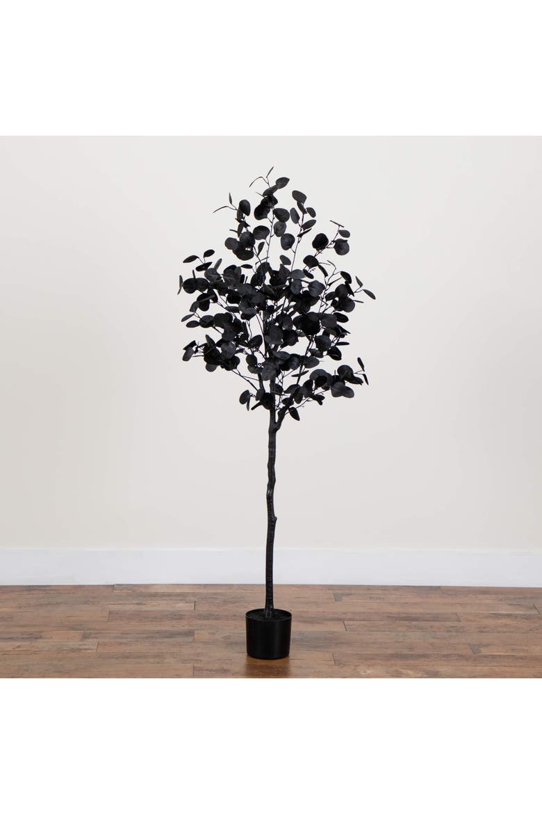 5-ft Artificial Halloween Black Eucalyptus Tree, Alternate, color, Black
