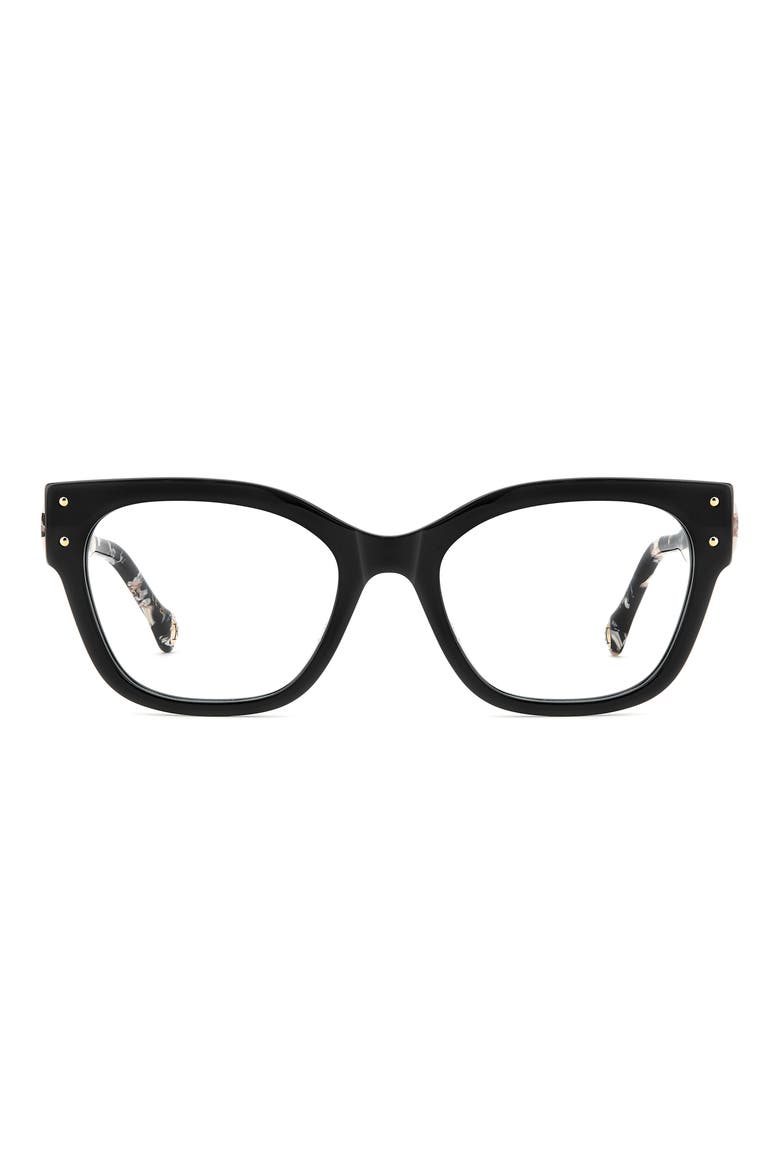 53mm Square Reading Glasses, Main, color, BLACK
