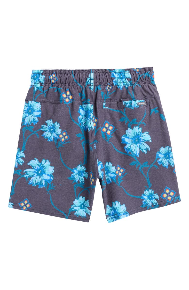 Rip Curl Surf Revival Floral Swim Trunks, Alternate, color, Black