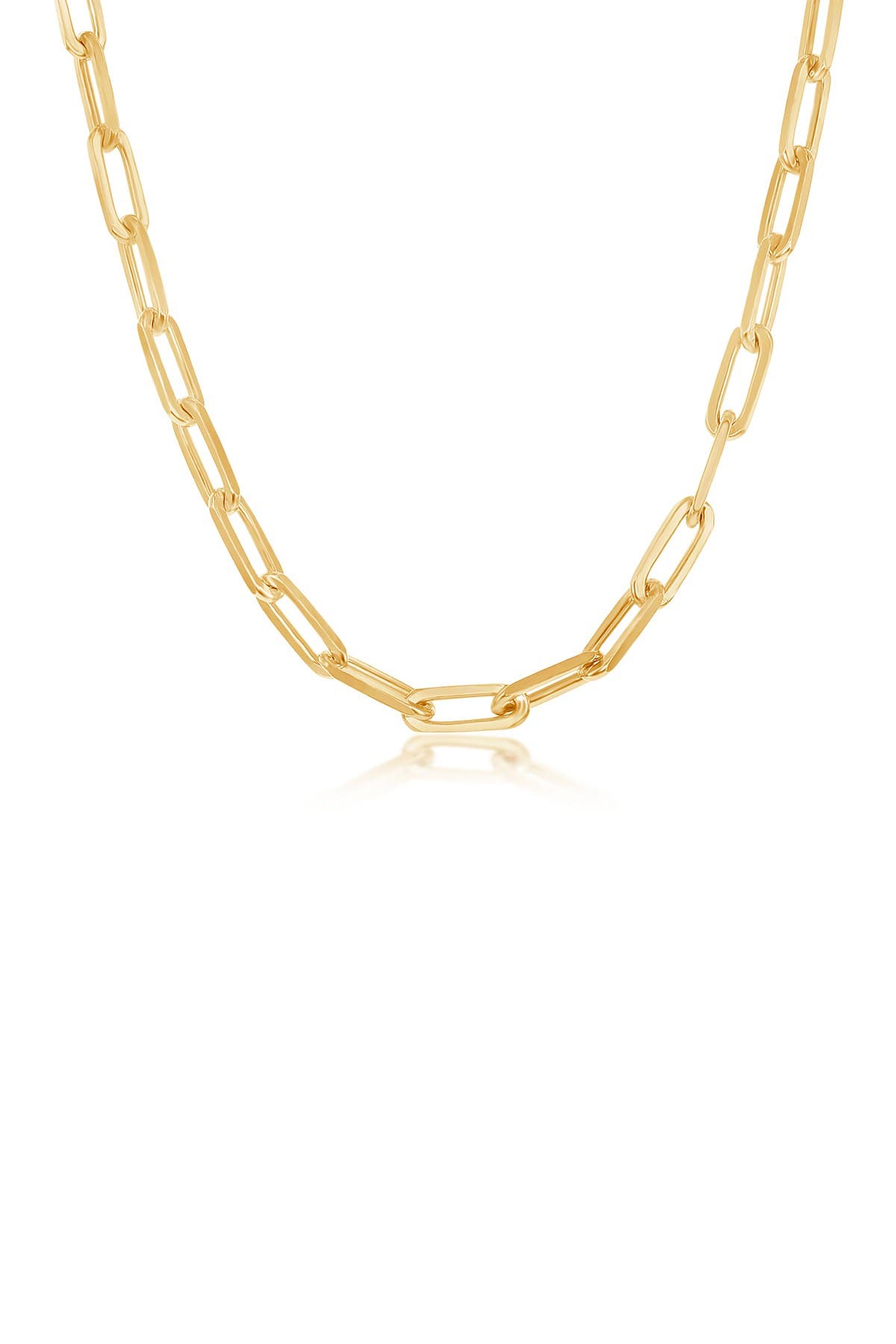 SIMONA 14K Yellow Gold Plated Sterling Silver 3.2mm Paperclip Link ...