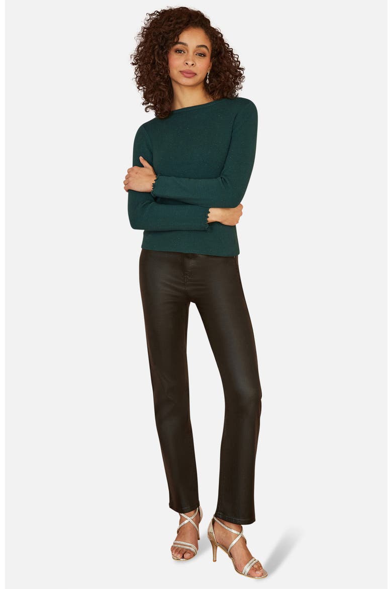 Sparkle Long Sleeve Boatneck Knit Jumper, Alternate, color, Green
