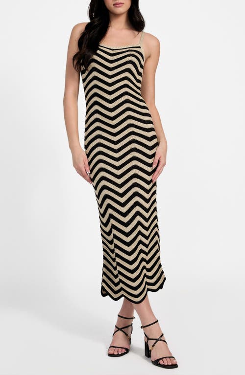 Guess Vera Chevron Knit Dress In Black
