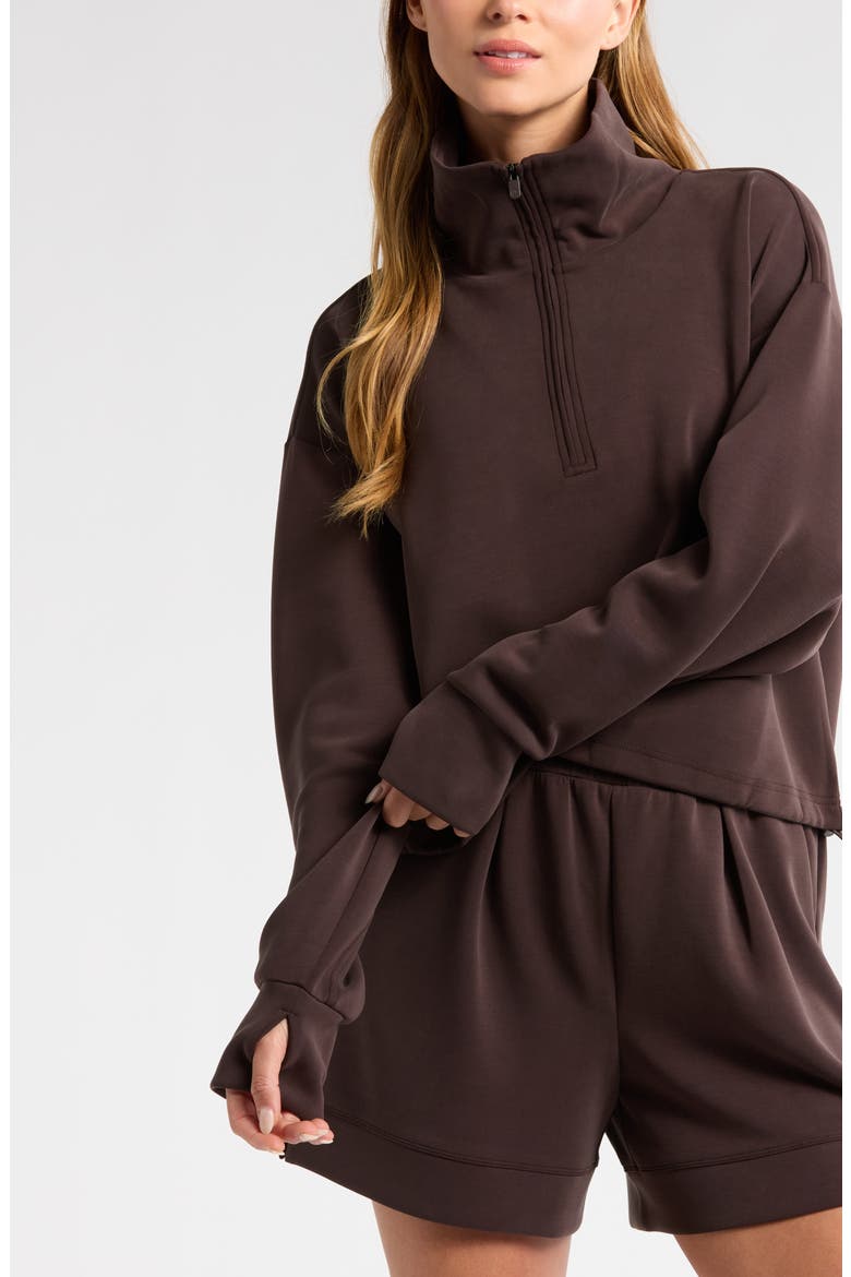 Ultrasoft Knit Half Zip Pullover, Alternate, color, BROWN MOLE