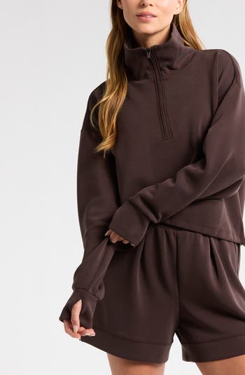 Zella Ultra Soft Scuba Knit Half Zip Pullover | Nordstrom Zella Ultra Soft Scuba Knit Half Zip Pullover | Nordstrom