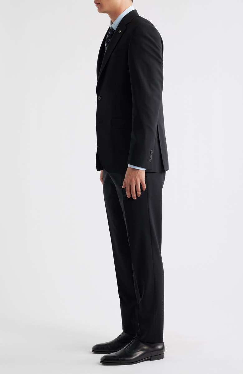 Jack Victor Stacie Trim Fit Solid Black Wool Suit, Alternate, color, Black