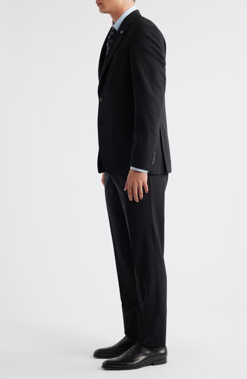 Jack Victor Stacie Trim Fit Solid Black Wool Suit In Black