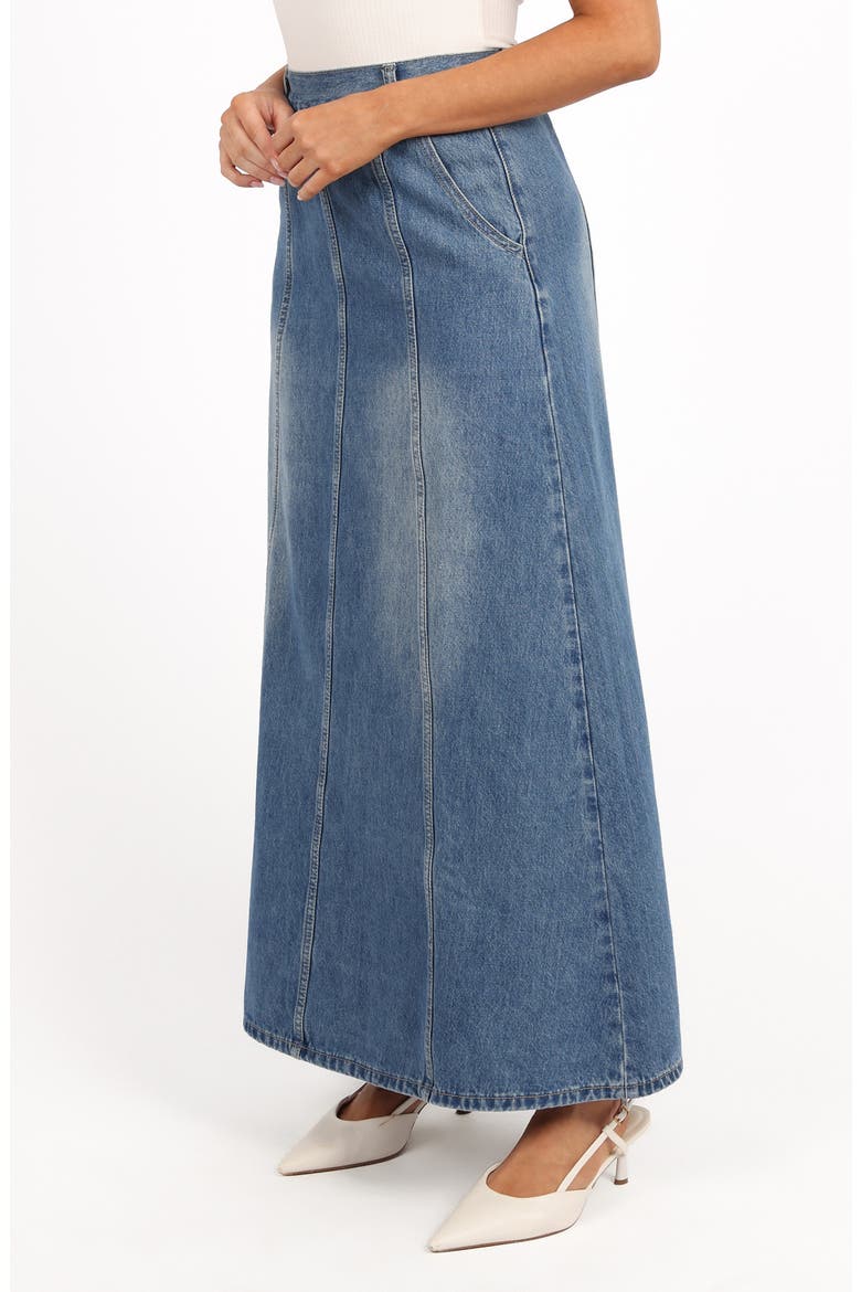 Gwen Paneled Denim Maxi Skirt, Alternate, color, MID WASH DENIM