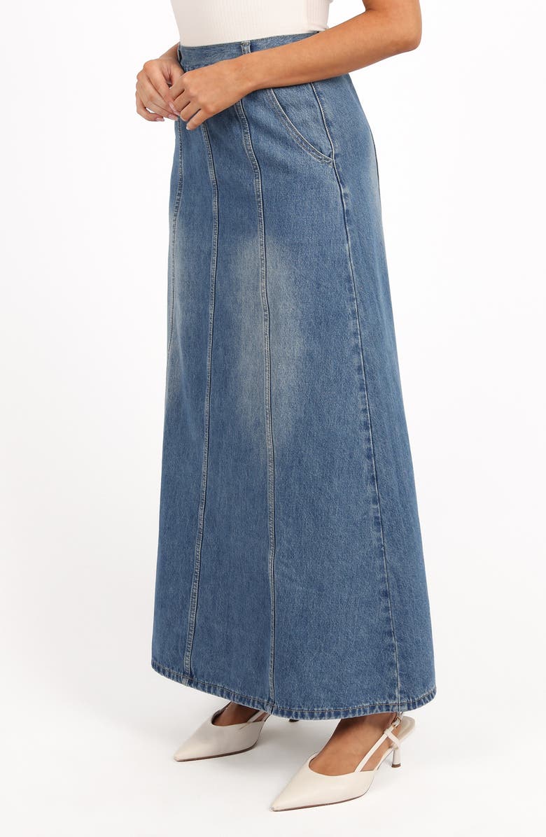 Petal & Pup Gwen Paneled Denim Maxi Skirt, Alternate, color, Mid Wash Denim