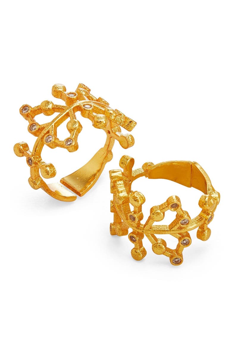 AURO DOUBLE RING, Main, color, Gold Plated