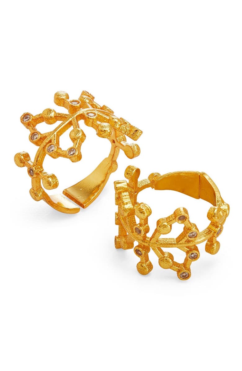 Dhwani Bansal AURO DOUBLE RING, Main, color, Gold Plated