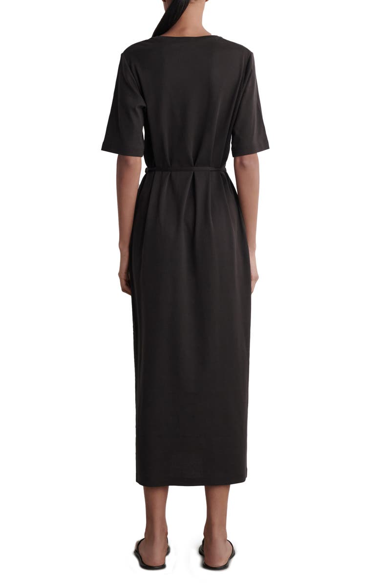 COS Belted Midi T-Shirt Dress, Alternate, color, Brown Dark