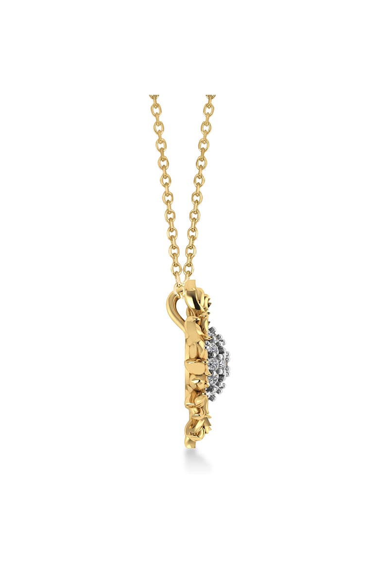 Sunflower Diamond Pendant Necklace 14k, Alternate, color, 0.19ct,Two-tone gold